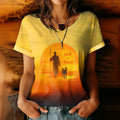 Comstylish Women's Walk For Peace Monks With Aloka Dog Print T-shirt