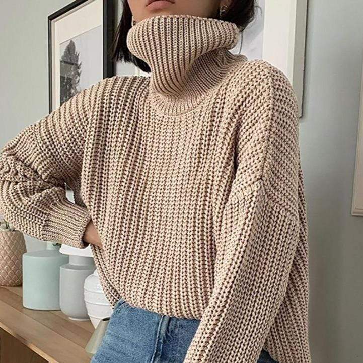 Graciela® | Long thick turtleneck sweater for women