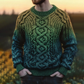 Irish Gradient Jacquard Cozy Knit Sweater elevenforest