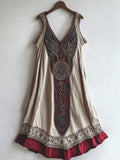 Viking Age Vintage Totem Linen Tank Dress elevenforest