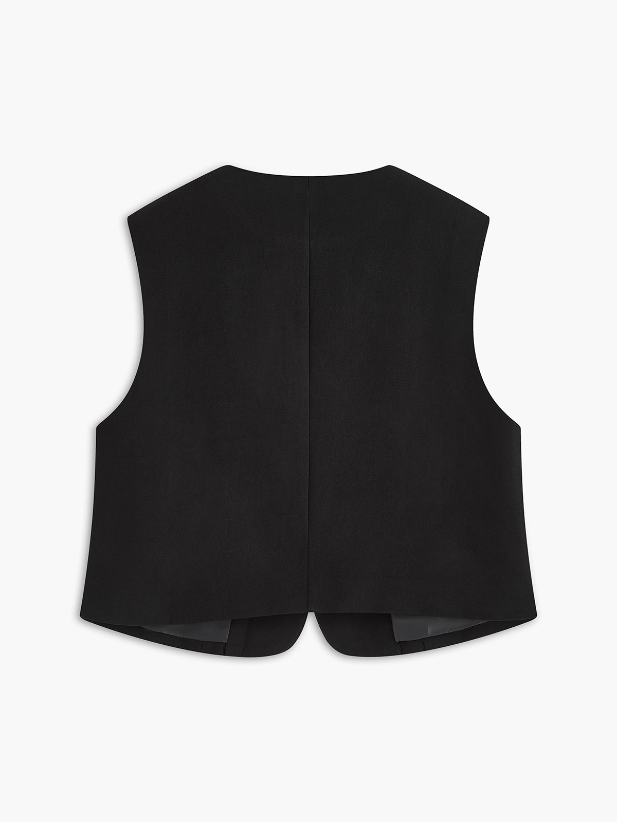 Crew Neck Irregular-button Vest