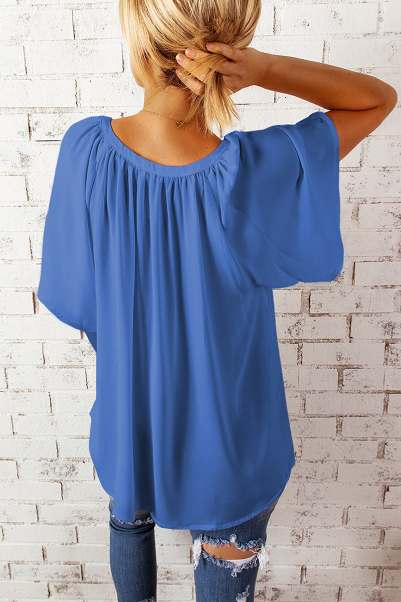 Split Joint V Neck T-shirts(6 Colors)