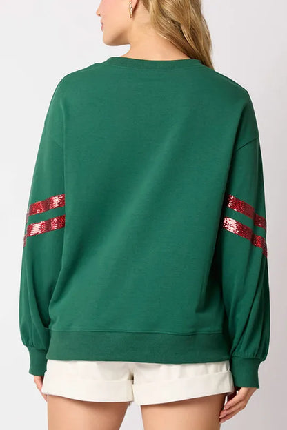Christmas Sequined Crewneck Sweatshirt