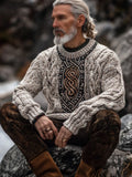 Vintage Irish Celtic Pattern Men's Knit Sweater elevenforest