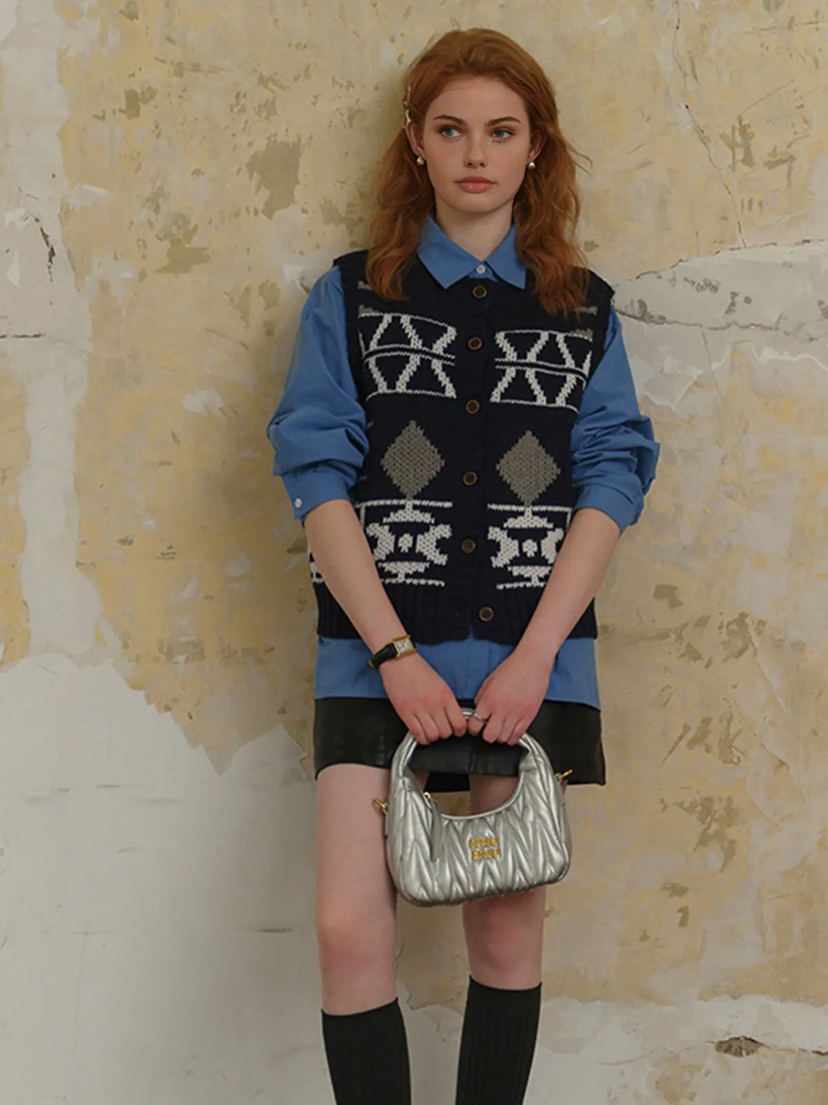 Button Down Sweater Short Vest