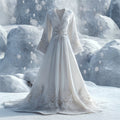Vintage Classy Snowflakes Inspired Flowy Maxi Dress elevenforest
