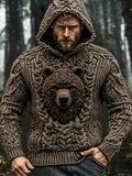 Viking Warrior Bear Totem Men's Hooded Sweater elevenforest