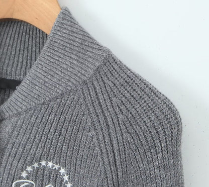 Knitting Cardigan Round Neck Slim Single Breasted Knitwear Autumn Clothing
