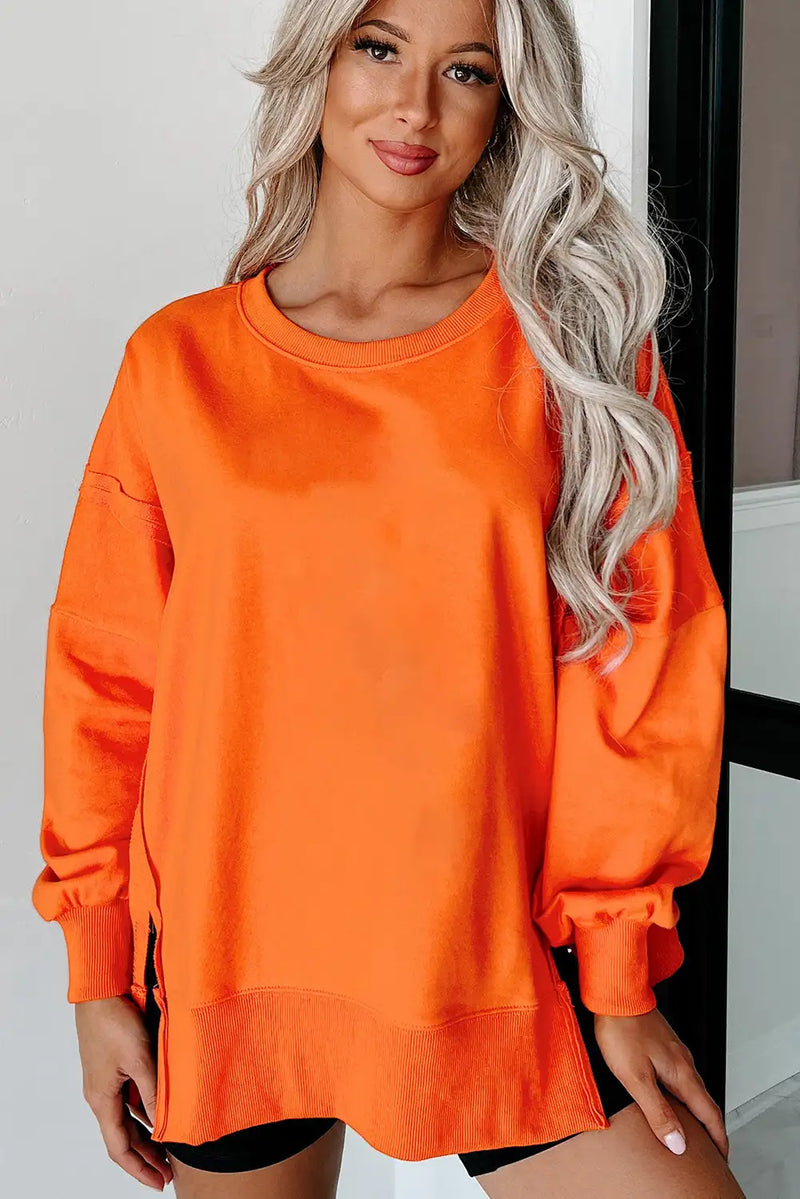 Edgy Carrot Drop Shoulder Sweatshirt