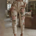 Women's Vintage Rose Embroidery Art Casual Jeans elevenforest