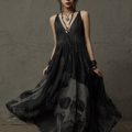 Halloween Skeleton Element V-neck Short Sleeve Dress elevenforest