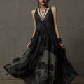 Halloween Skeleton Element V-neck Short Sleeve Dress elevenforest
