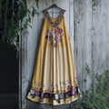 Boho Sunflowers Embroidered Gradient Lace Patchwork Linen Dress elevenforest