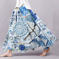 Vintage Bohemian Patch Textile Linen Skirt elevenforest