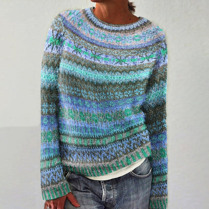 Vintage Fairman Island Knit Jacquard Crew Neck Sweater artswardrobe
