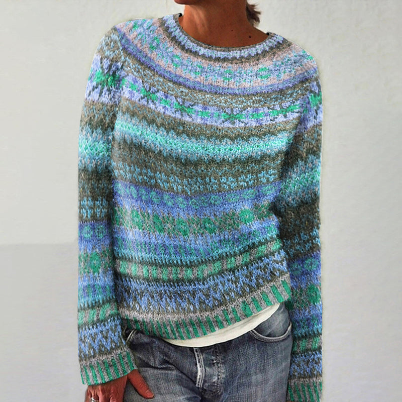 Vintage Fairman Island Knit Jacquard Crew Neck Sweater elevenforest