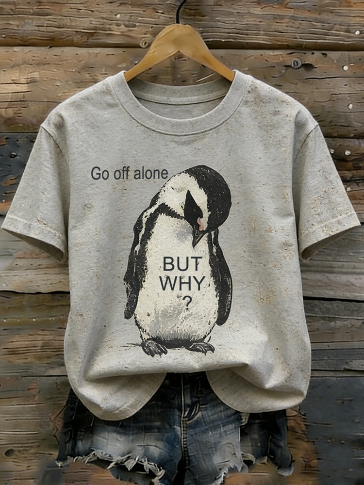 Comstylish Nihilist Penguin Go Alone T-shirt