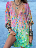 Women's Abstract Painting Casual Beach Dress