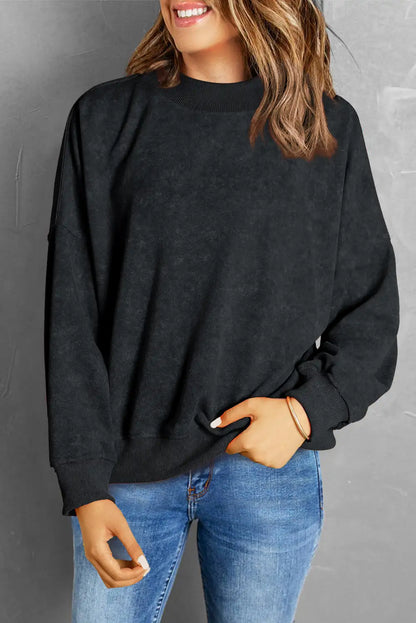 Black Drop Shoulder Sweatshirt