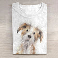 Comstylish Cute Dog Art Scrawled Puppy Print Casual Short Sleeve T-Shirt