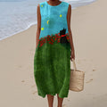 Women's Cute Scottish Terrier Art Print Midi Dress elevenforest