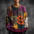 Men's Halloween Inspired Patchwork Cozy Knitted Sweater elevenforest
