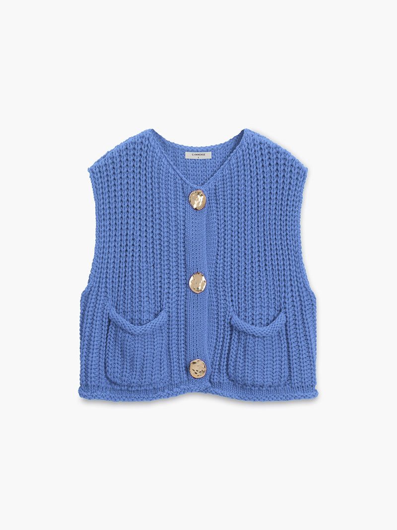 Crochet Button-front Sweater Vest