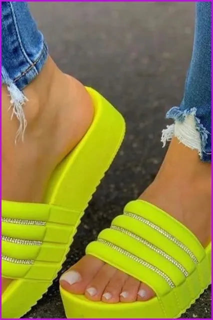 Thick Platforms Slippers Beach Sandals F693