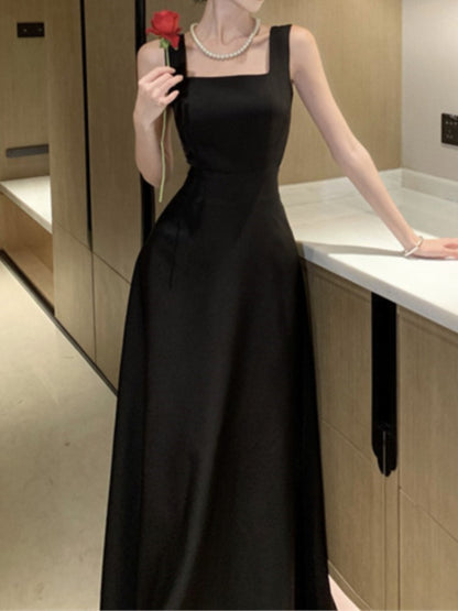 Backless Evening Party Dress Sleeveless A-line Long Dresses for Spring Summer Prom Robe Vestidos Mujer New