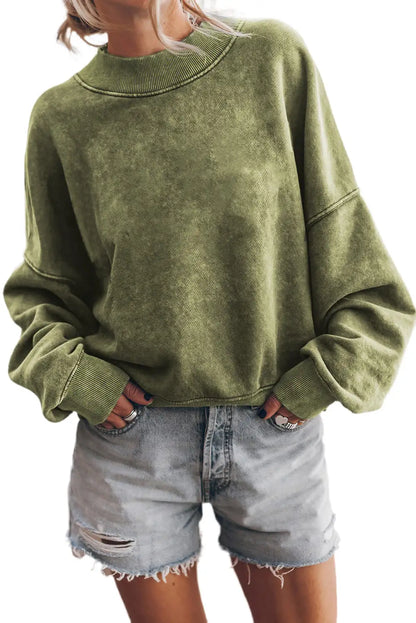 Green Drop Shoulder Sweatshirt