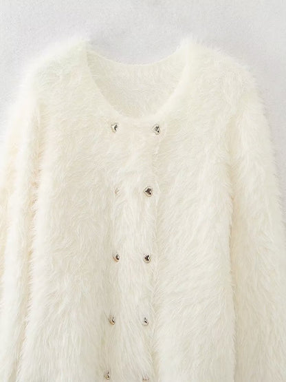 Gentle Mink Fur Sweater Coat: ’s Winter Knit Cardigan