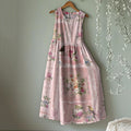 Vintage Floral Round Neck Tank Midi Dress elevenforest