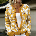 Bohemian Style Floral Pattern Women's Cardigan Sweater elevenforest