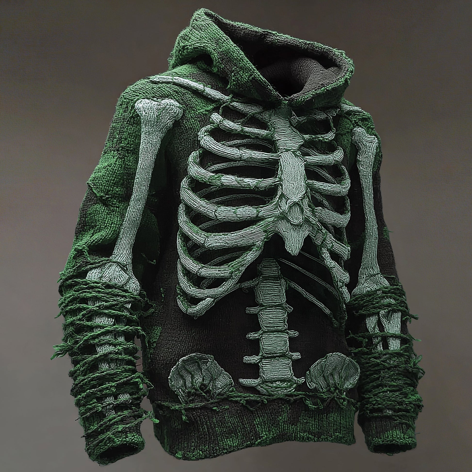 Men's Vintage Anatomy Knit Hooded Sweater artswardrobe