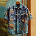 Men's Embroidered Sea Life Whale Vacation Hawaiian Shirt elevenforest