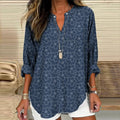 Comstylish Cherry Blossom Japanese Art Linen Blend Tunic