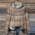 Vintage Geometric Jacquard Hooded Sweater elevenforest