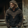Men's Viking Celtic Knot Jacquard Knit Hoodie Sweater elevenforest