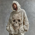 Men's Vintage Skull Pattern Cozy Knit Hooded Sweater elevenforest