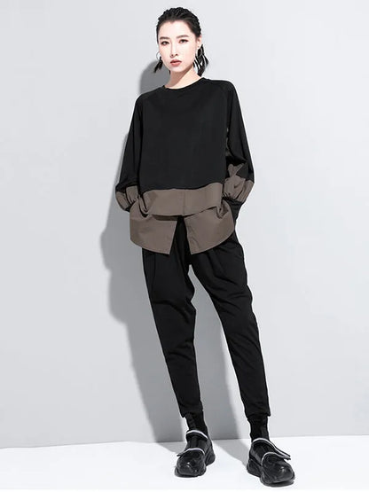 False Two Split-joint Long Sleeve T-shirt