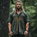 Men's Viking Celtic Mythology Tree Of Life Lapel Shirt elevenforest