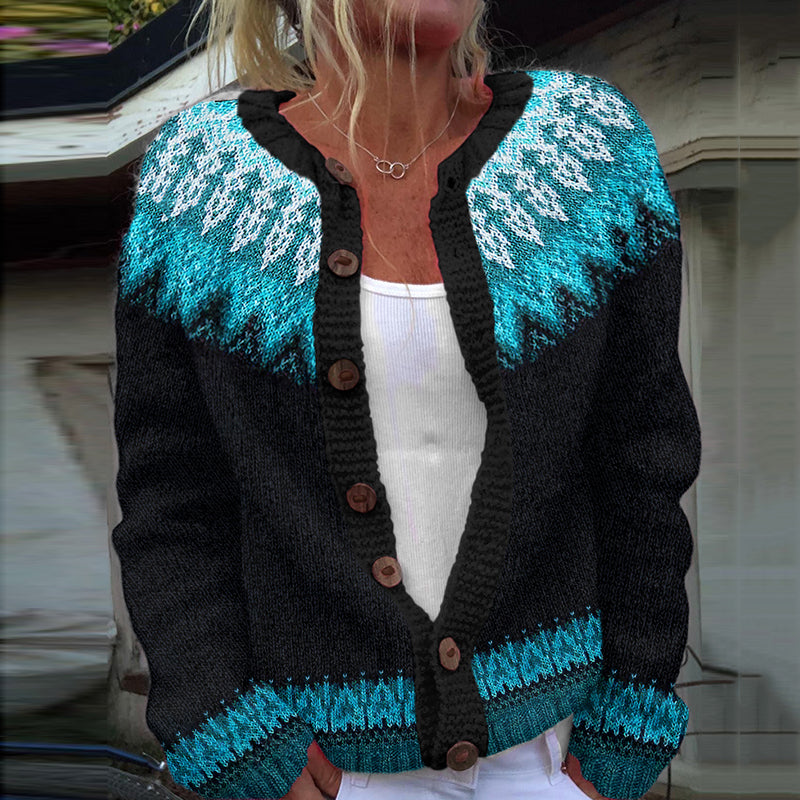 Vintage Tribal Icelandic Pattern Women's Sweater elevenforest