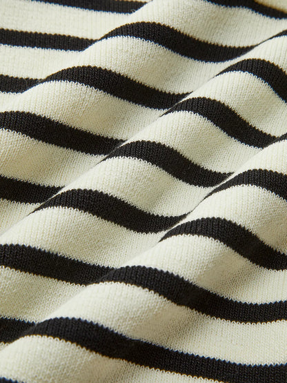 Striped Lapel Sweater Slim Vest
