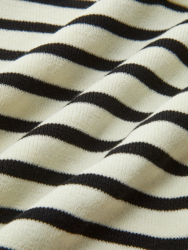 Striped Lapel Sweater Slim Vest