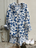 Japanese Art Print Casual Long-sleeved Shirt