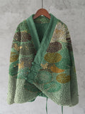 Lotus Japanese Art Cozy Fleece Kimono Cardigan elevenforest