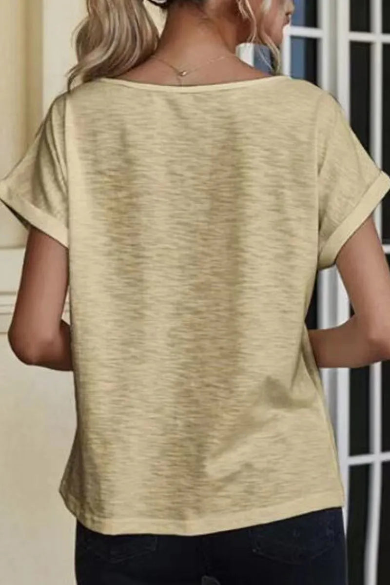 Lace Patchwork V Neck T-shirts(3 Colors)