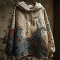Japanese Crane Art Men's Vintage Hoodie elevenforest