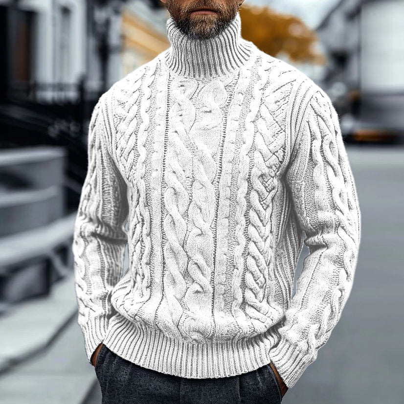 Vintage Thick Needle Cable Iceland Turtleneck Sweater artswardrobe