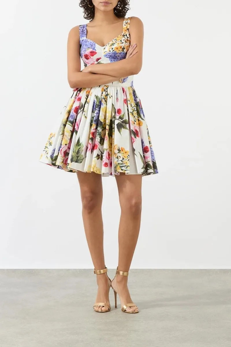 Gemma Printed V-neck Mini Dress